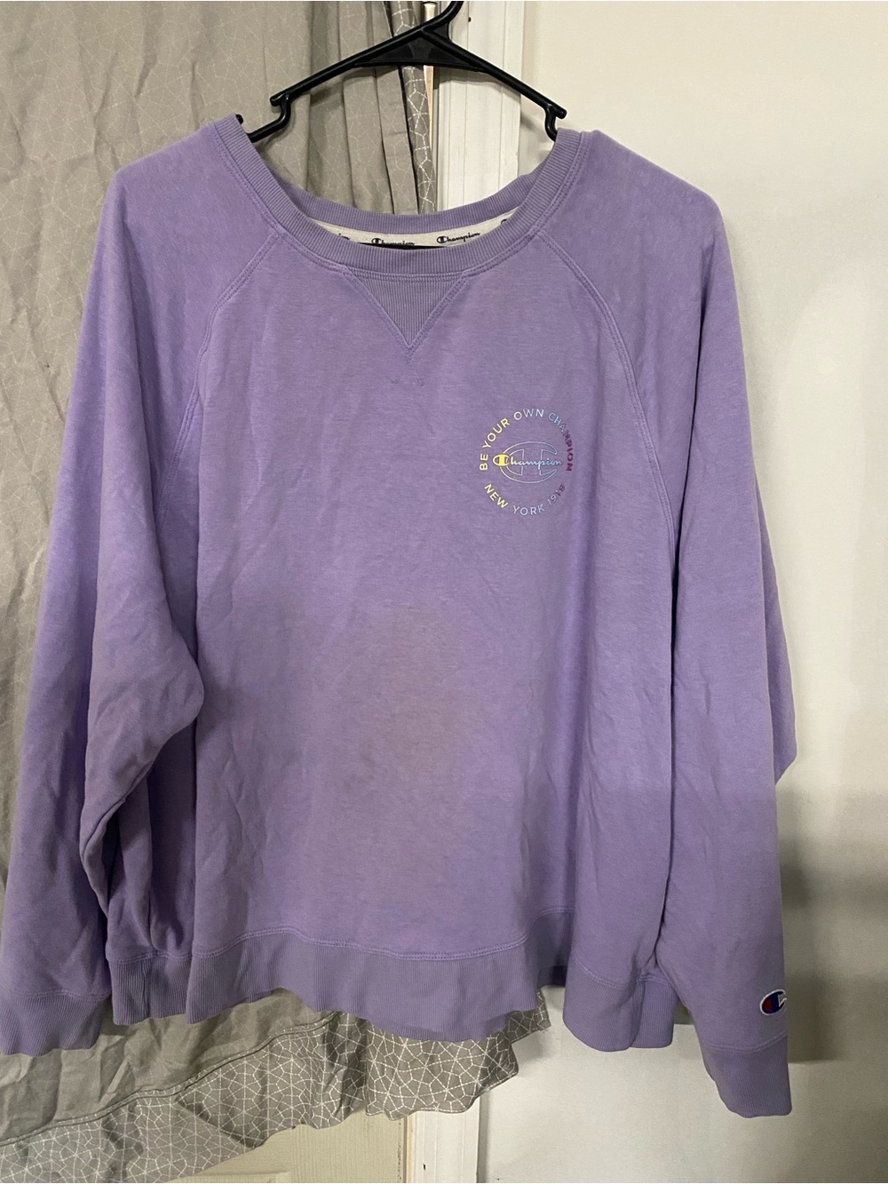 Champion Lavender Crew Sweatshirt with Subtle Logo